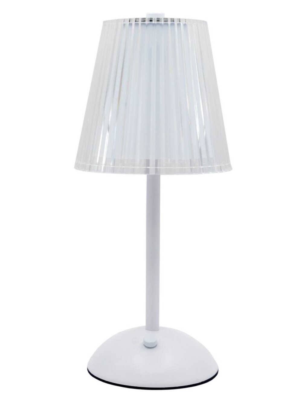 Portable Rechargeable 11.8” Touch Lamp | Clear Acrylic Shade & White Base